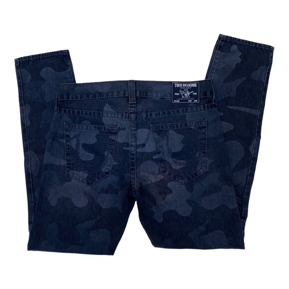 True Religion Gray Camo Rocco Moto Jeans Men’s 33/38 Inseam 33.5" Rise 12" - Picture 5 of 12